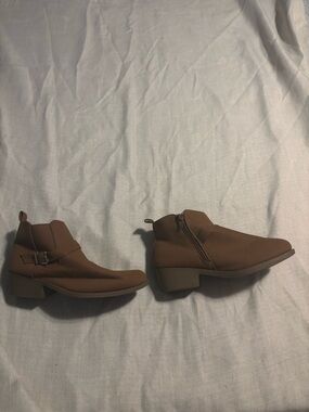 Women's Brown Ankle Boots with Side Buckle